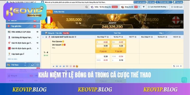Tỷ Lệ Bóng Đá 1 Khái niệm tỷ lệ bóng đá trong cá cược thể thao